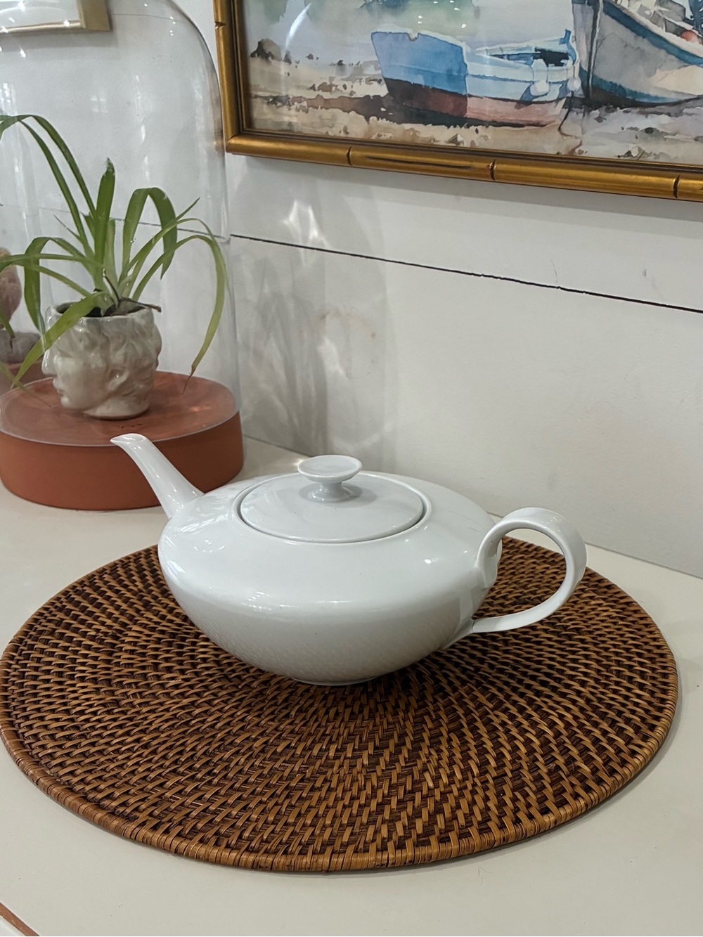 Teapot  Hutschenreuther Selb Favorit Bavaria Germany VintageWhite  Teapot 32 oz